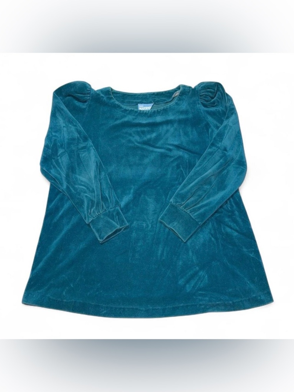 Sears Teal Velvet Long Sleeve maternity Top